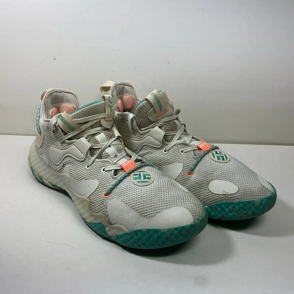 Adidas Harden Vol 6 Mens 11.5 White Basketball Shoes Athletic Sneakers GW9031‎